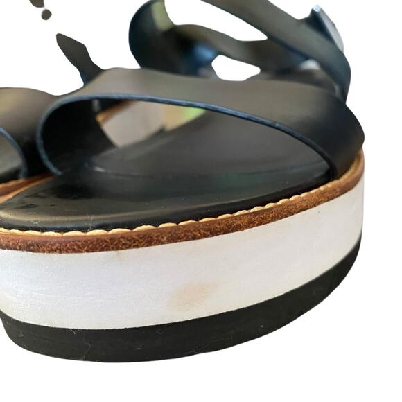 Vince Mana Platform Black White Leather Women's Sandals size 9 - Picture 5 of 10